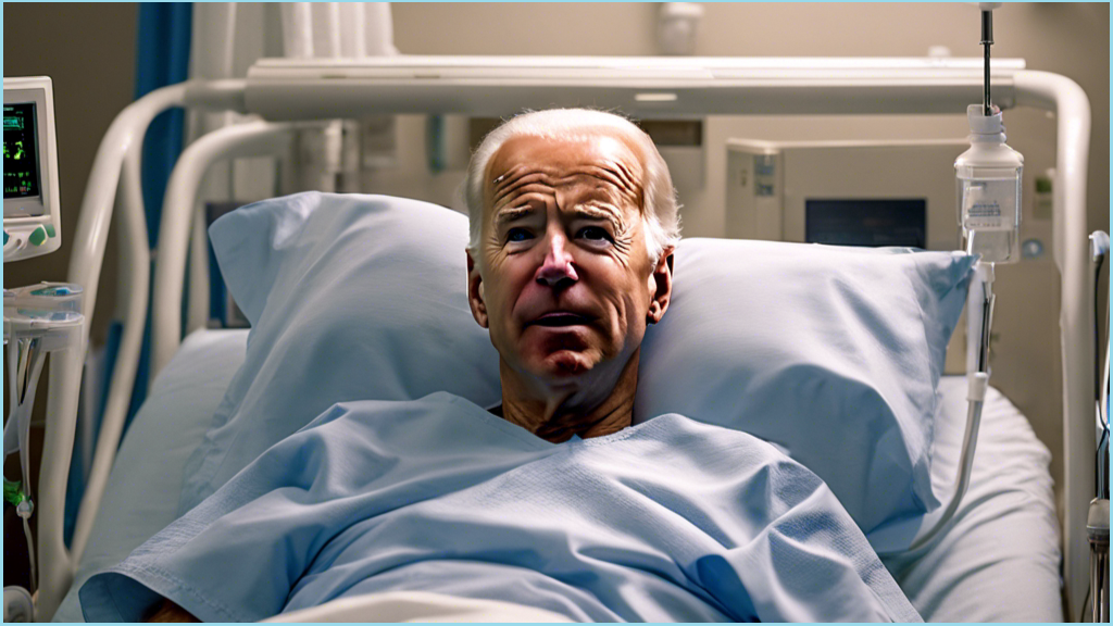 Fake AI image of Joe Biden in hospital bed 