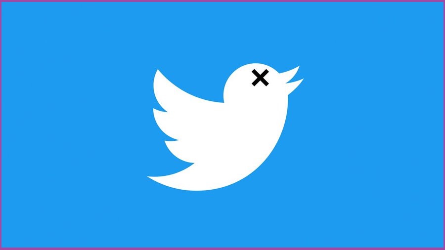 The Twitter logo with an X for an eye.