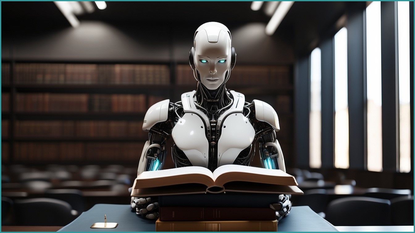 A robot in a court room.