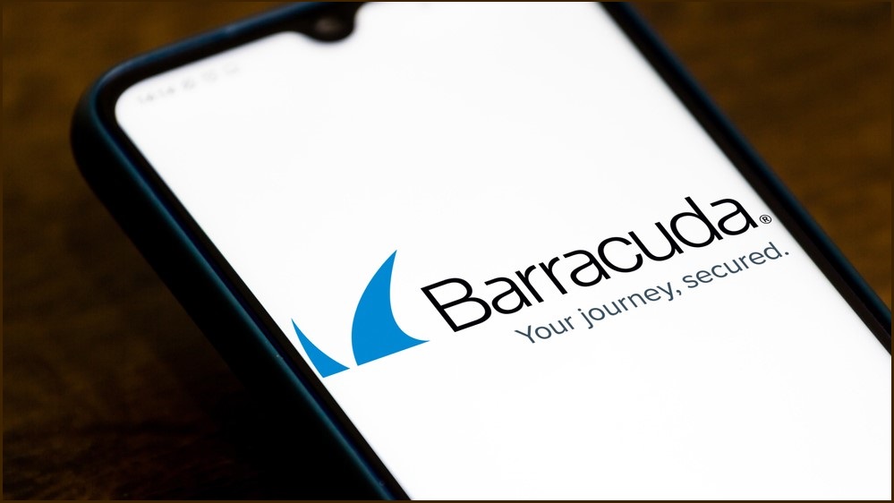 Phone screen with Barracuda logo
