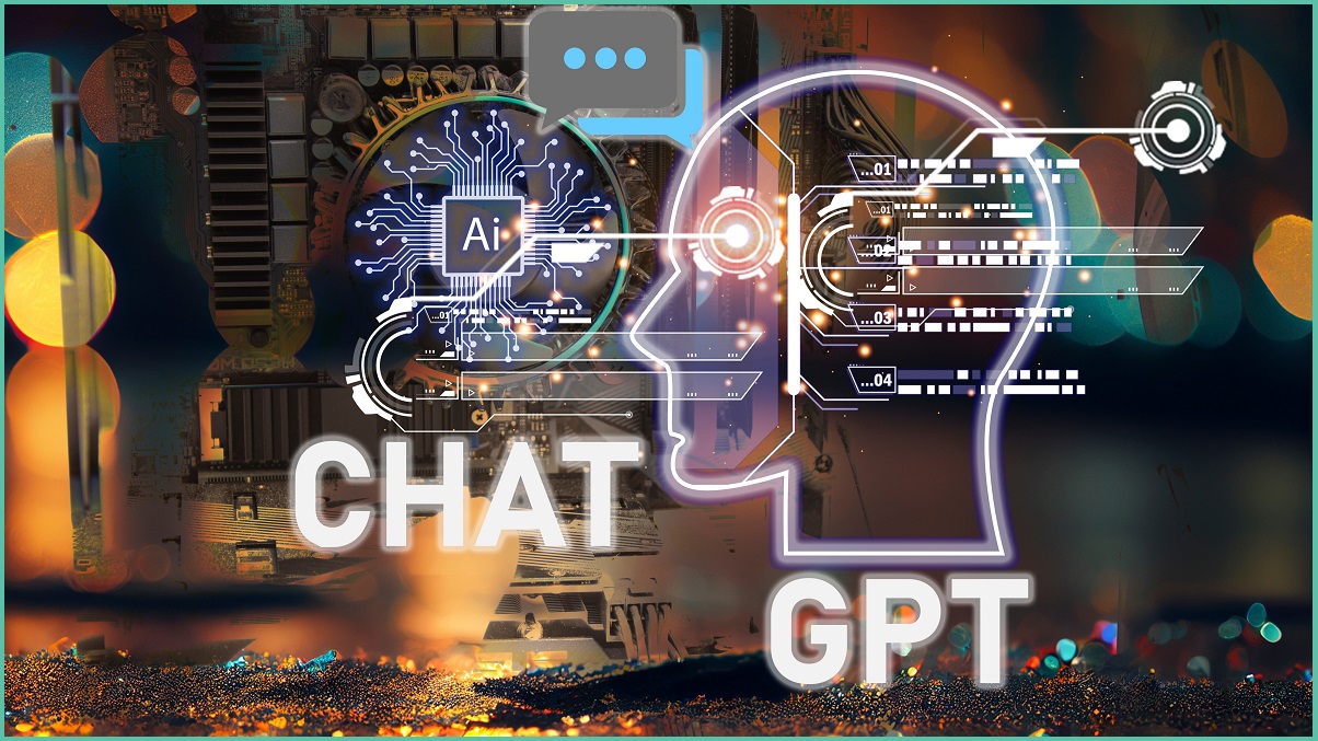 Concept of AI with the word ChatGPT overlaid