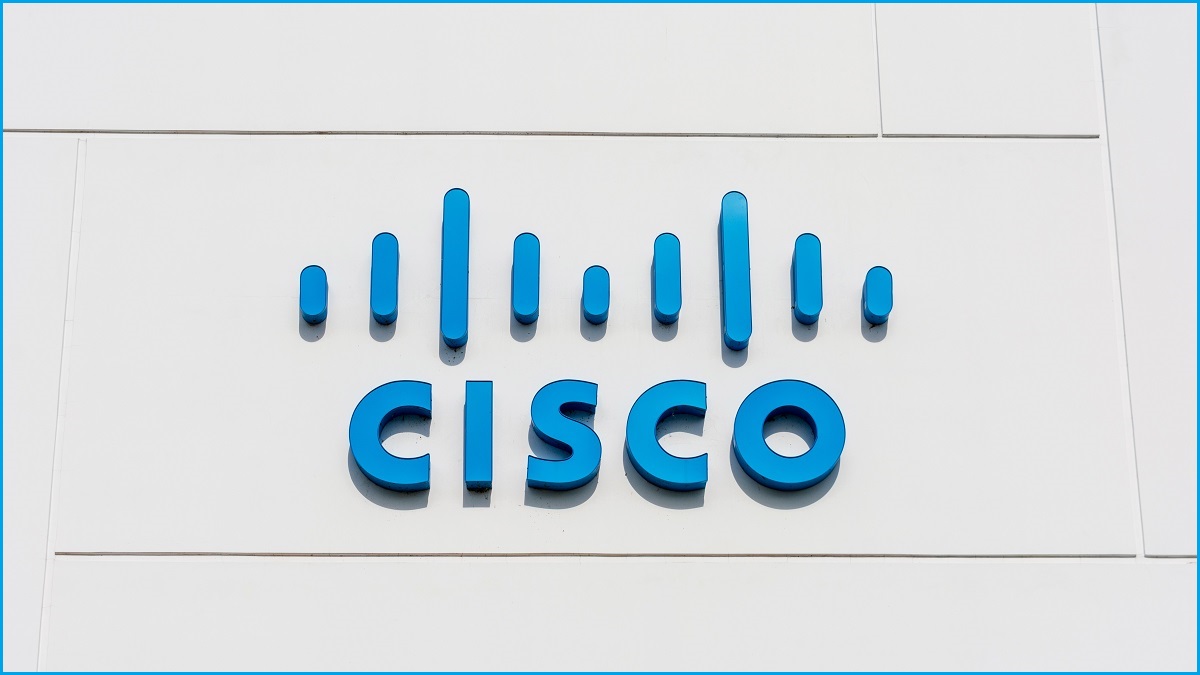 The Cisco logo on a building.
