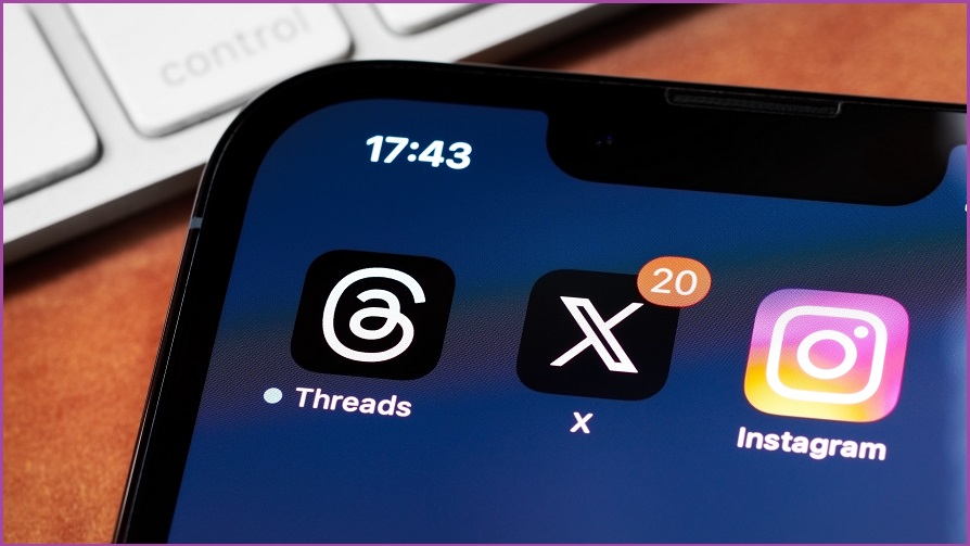 App icons for Threads, X, and Instagram