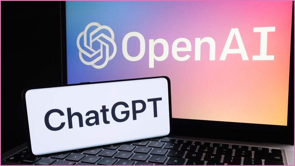 ChatGPT and OpenAi logos on screens