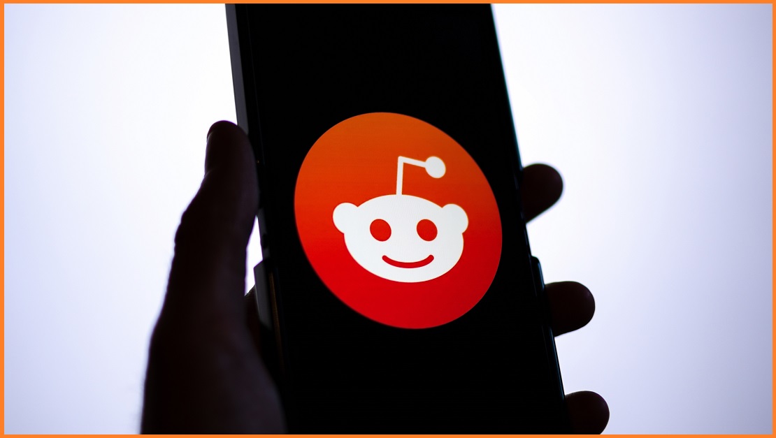 The Reddit logo on a black screen.