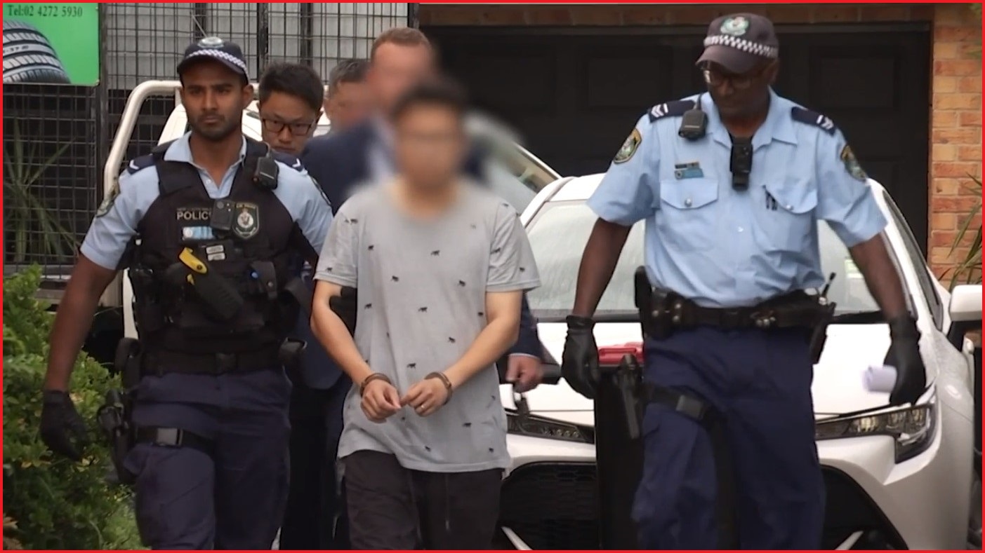 Man being arrested by NSW Police 