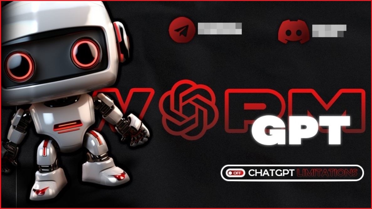 A grey robot forgrounding WormGPT in red text on a black background.