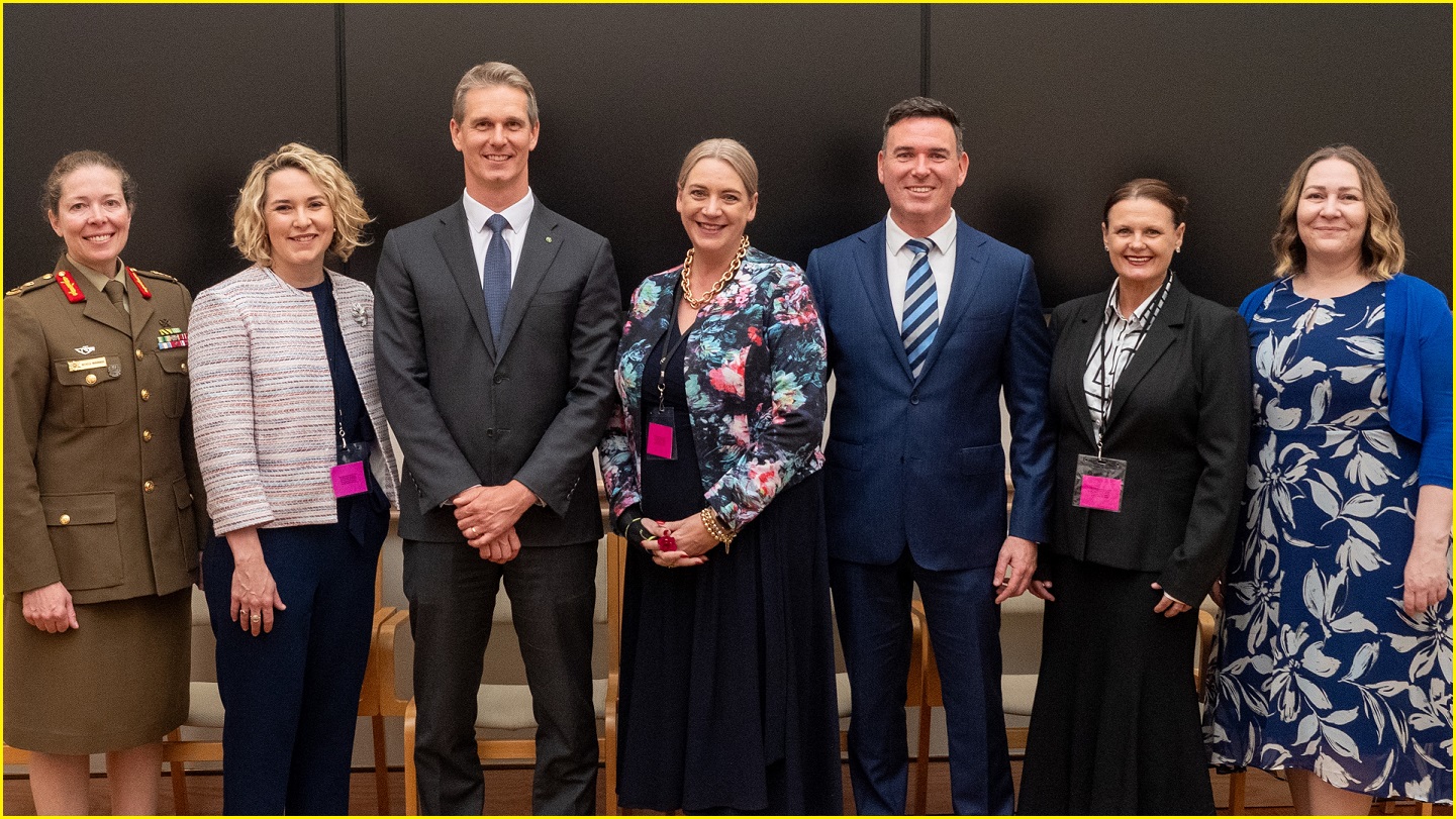 Michelle McGuinness, National Cyber Security Coordinator; Annie Haggar, board member and head of cyber security at Norton Rose Fulbright; Andrew Charlton, the Albanese government’s special envoy for cyber security and digital resilience; Kylie Watson, board member and head of security at DXC Technology; Jason Murrell co-founder of ACN; Miranda Mears, board member and director at Cyber Sense; and Linda Cavanagh co-founder and CEO of ACN.