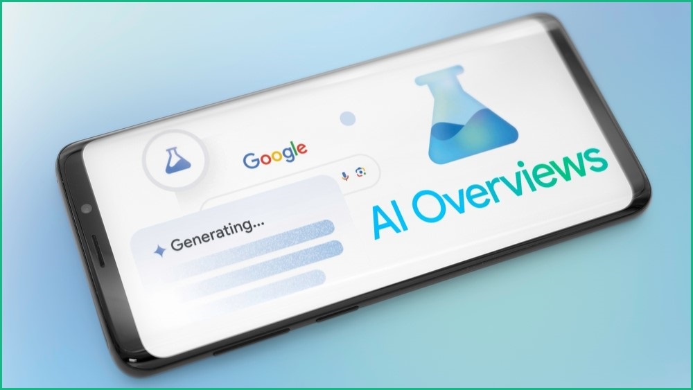AI Overviews on a mobile phone screen.