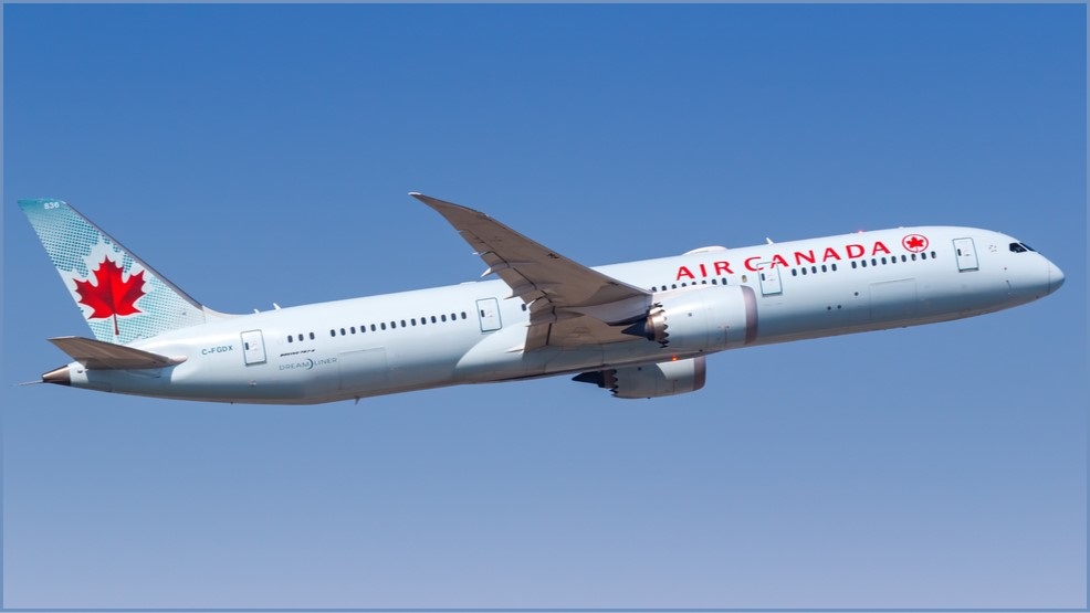 Air Canada plane airborne