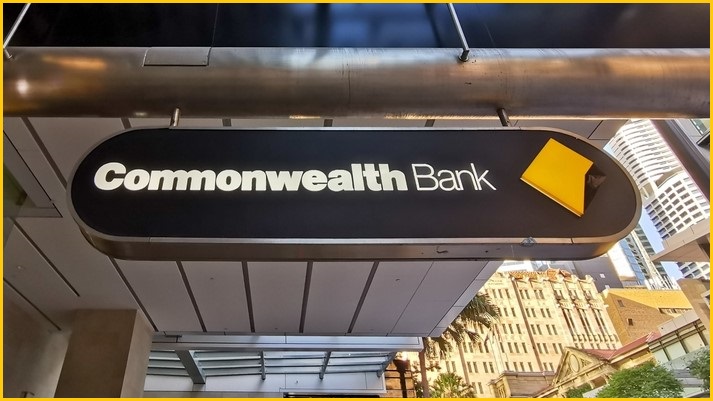 Commonwealth Bank signage in Brisbane, Australia