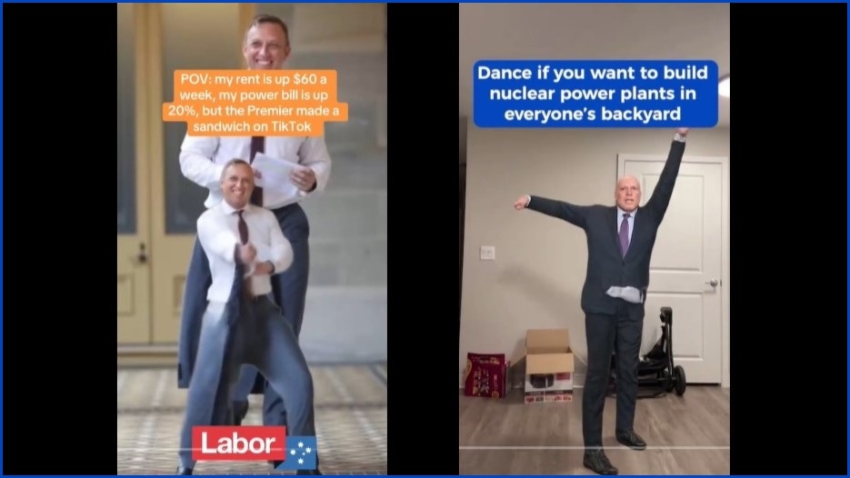 Steven Miles and Peter Dutton dancing