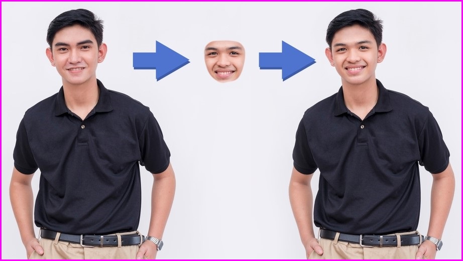 Man with a changed face to create a deepfake.