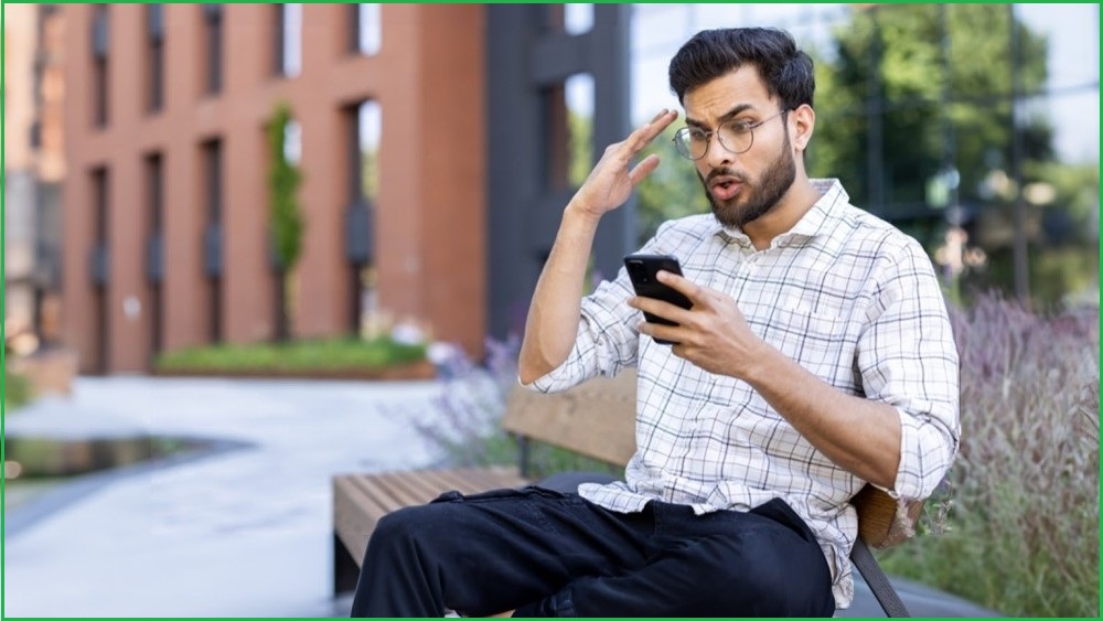 Man with shocked expression on his face.