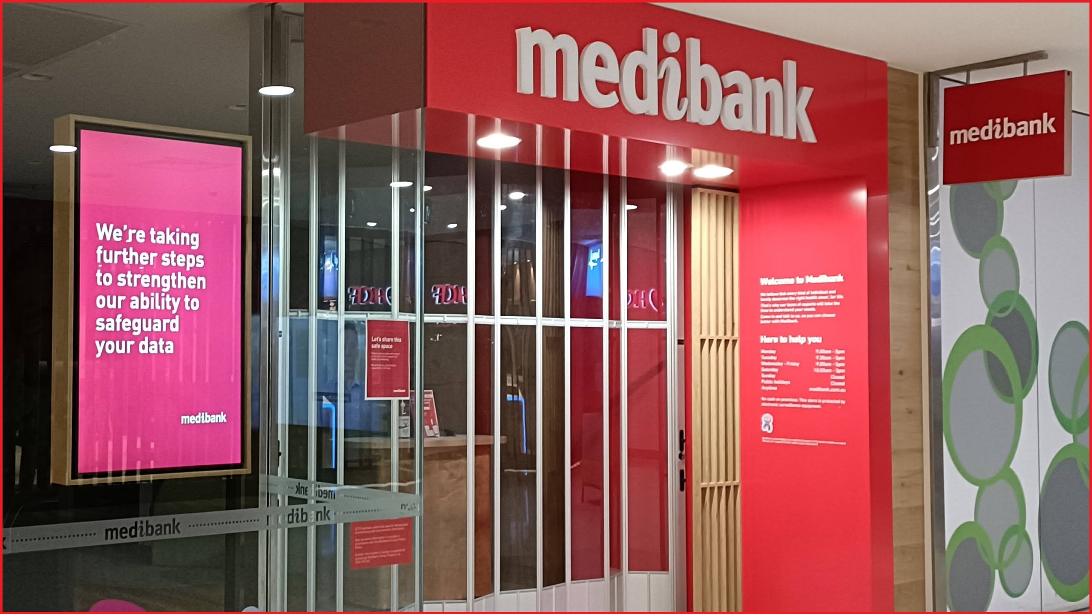Medibank branch outlet shopfront.