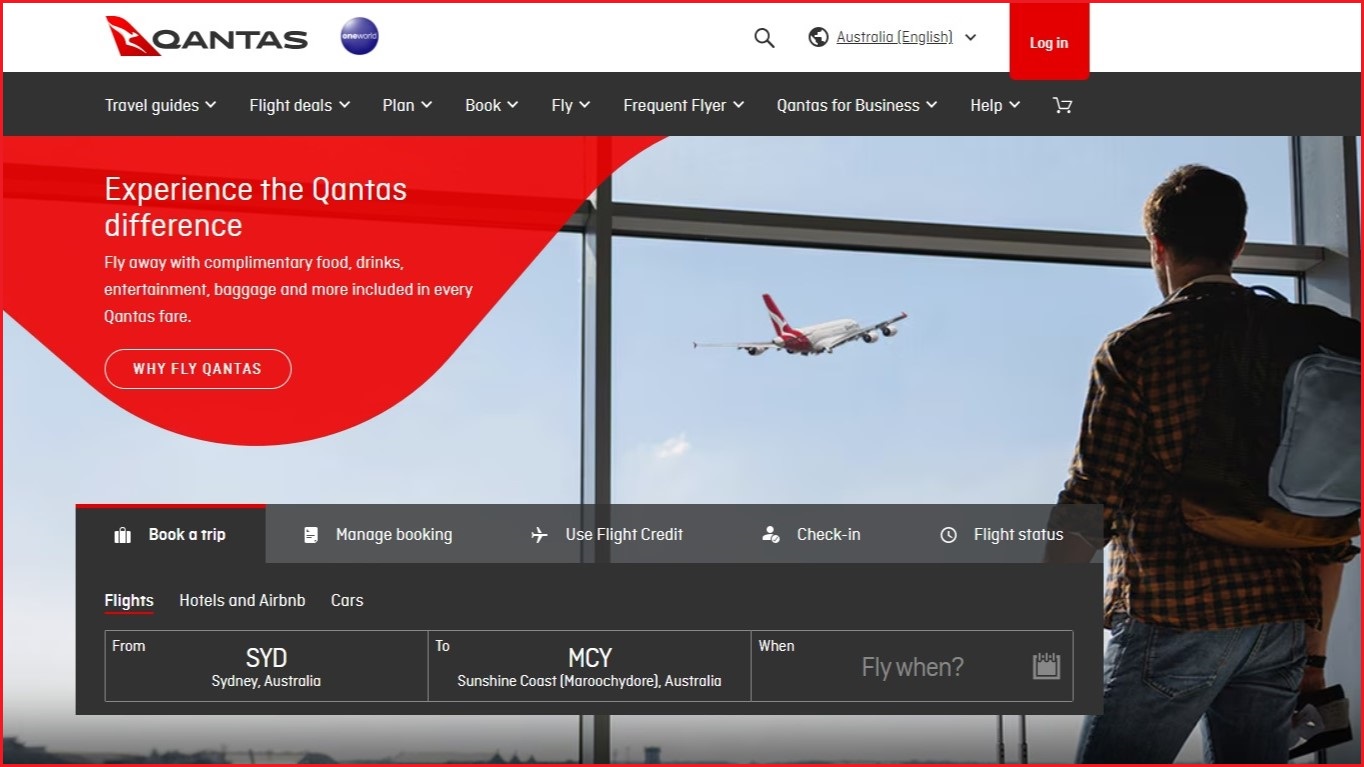 Qantas website