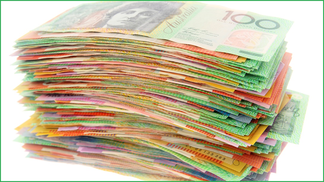 A pile of Australian dollars.