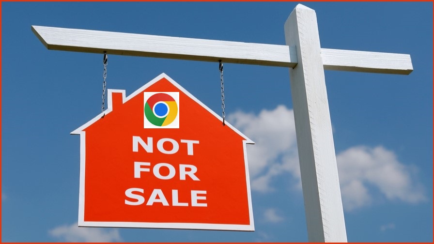 A 'NOT FOR SALE' sign featuring the Chrome logo.