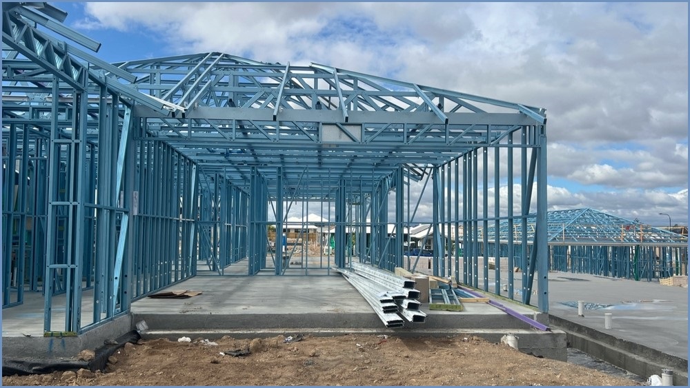 A partially constructed home.