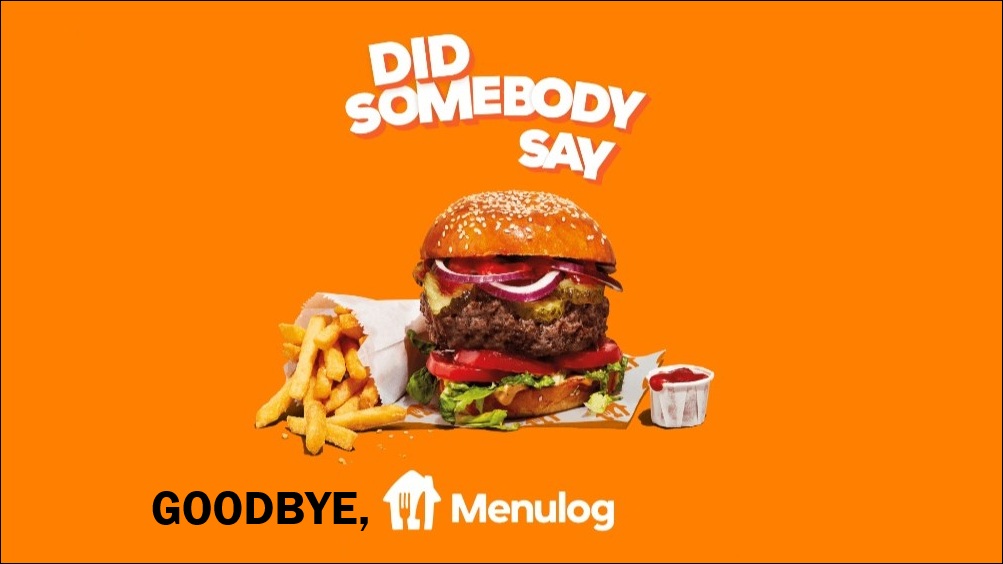Screenshot from Menulog with the word GOODBYE added