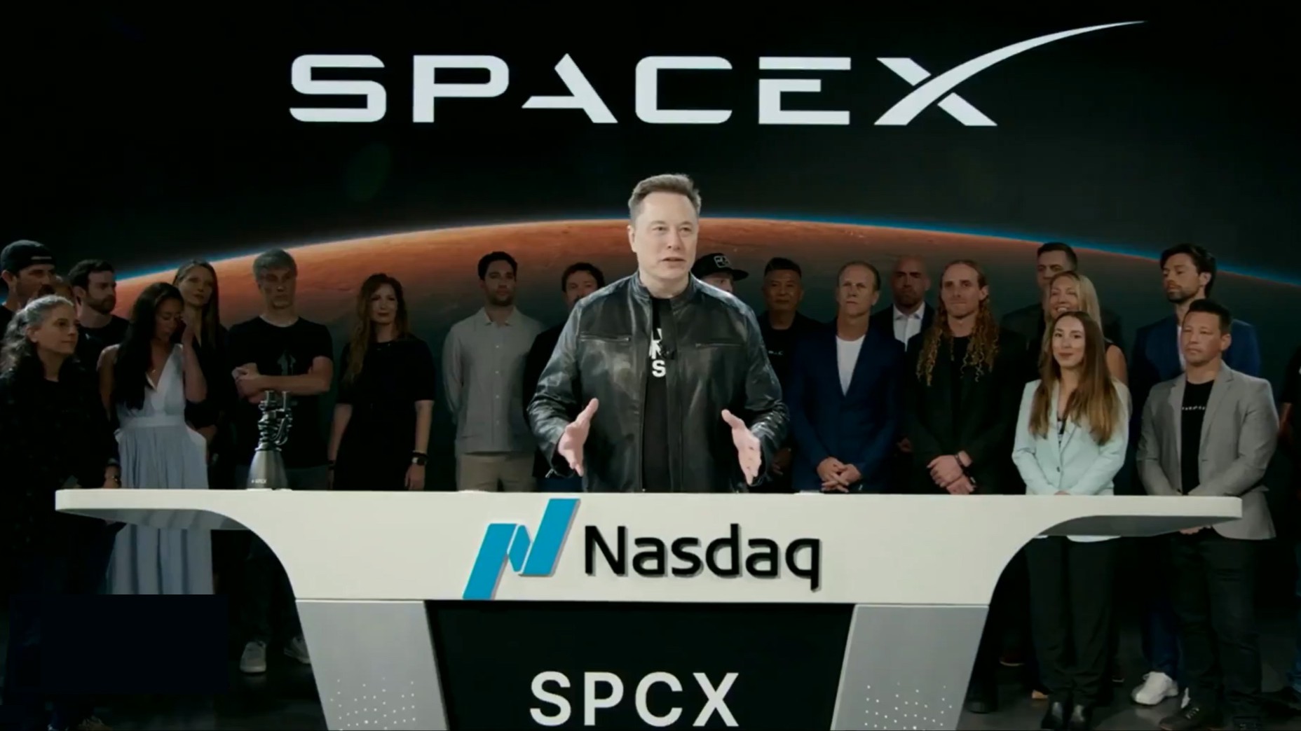 Elon Musk at SpaceX debut on Nasdaq