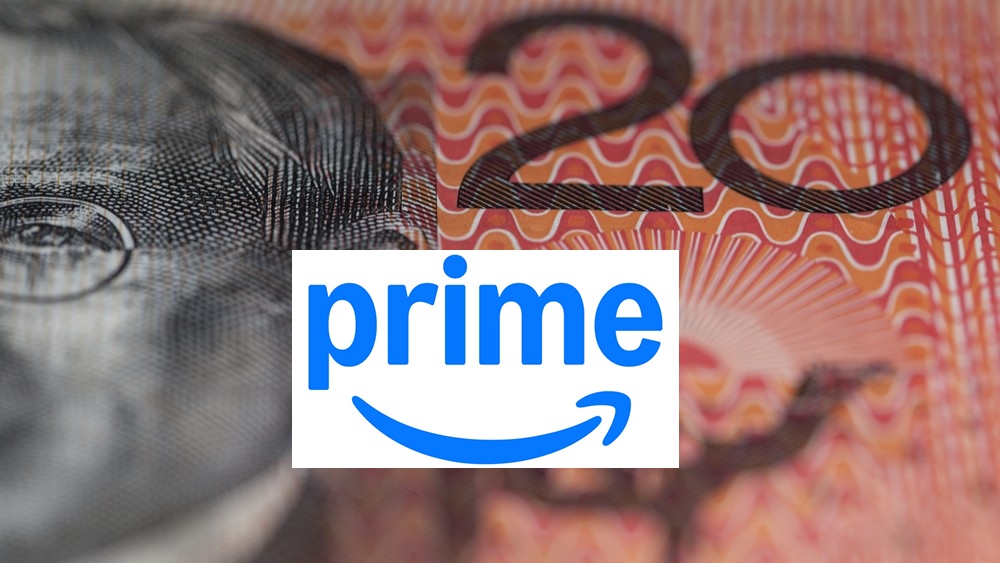Prime logo overlayed on Australian $20 note.