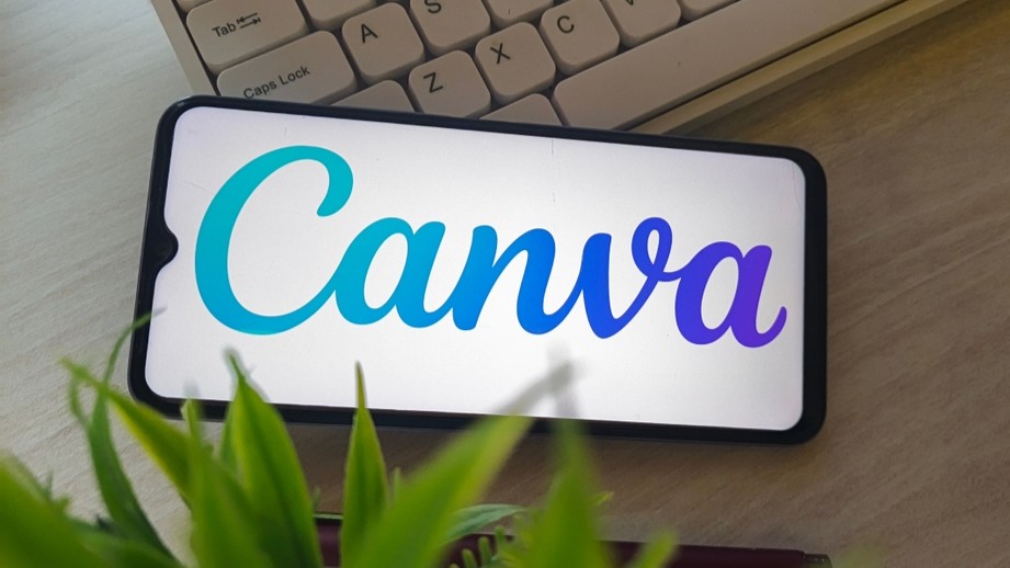 Canva logo on phone screen
