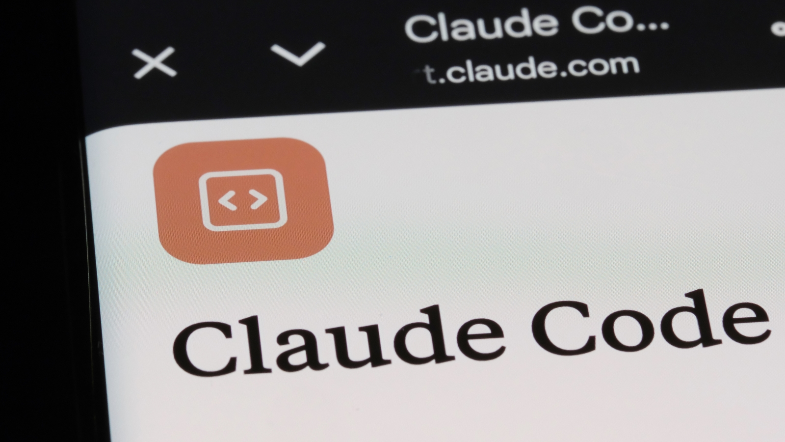 A close up of the words 'Claude Code' on the Anthropic website.
