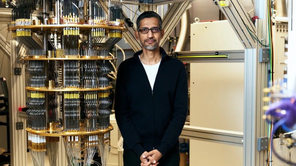 Google CEO Sundar Pichai in the company's quantum computing labs