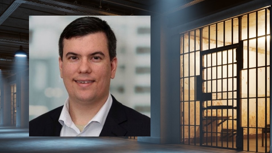 Ryan Goldberg photo next to a jail cell.