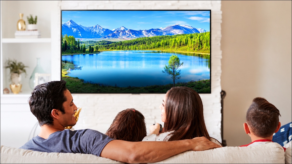 Family watching LG TV.