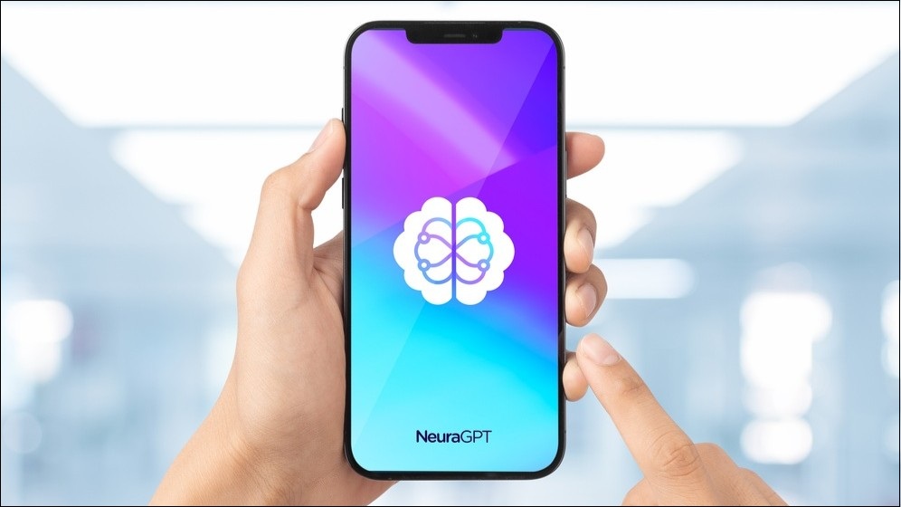 NeuraGPT logo on a phone screen
