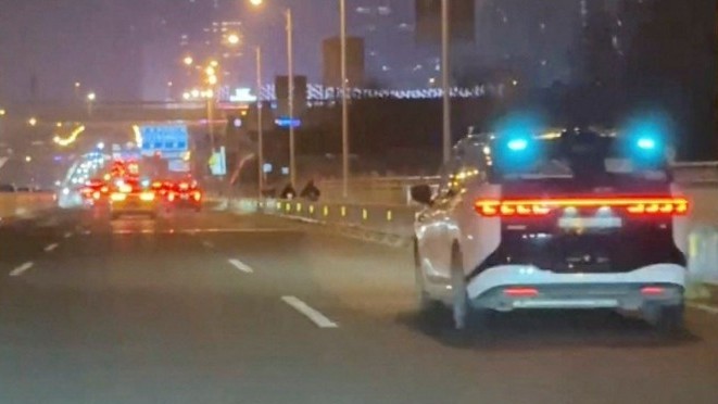 Stationary robotaxi in Wuhan, China