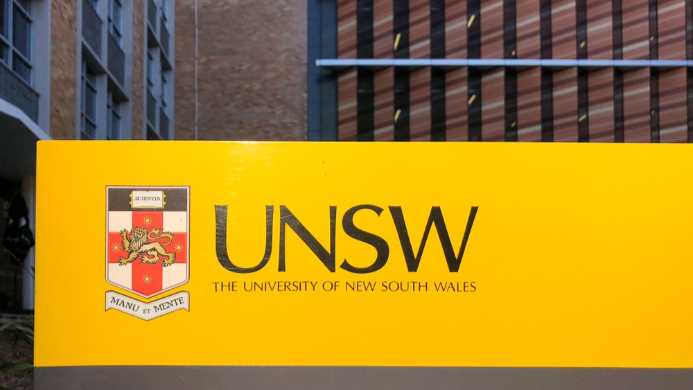 University of NSW signage on a building.