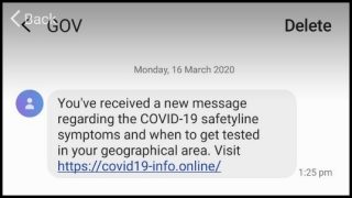 Beware COVID-19 SMS scam 