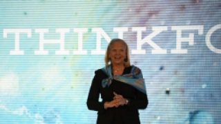 IBM CEO Ginni Rometty waves cognitive flag in Australia