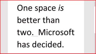 Microsoft declares double spaces after full-stop as typo